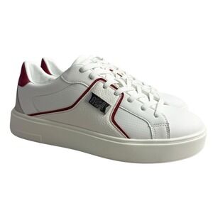 Roberto Cavalli Metal Logo Low Top Sneaker Men's Size 11 US/44 EU White / Red